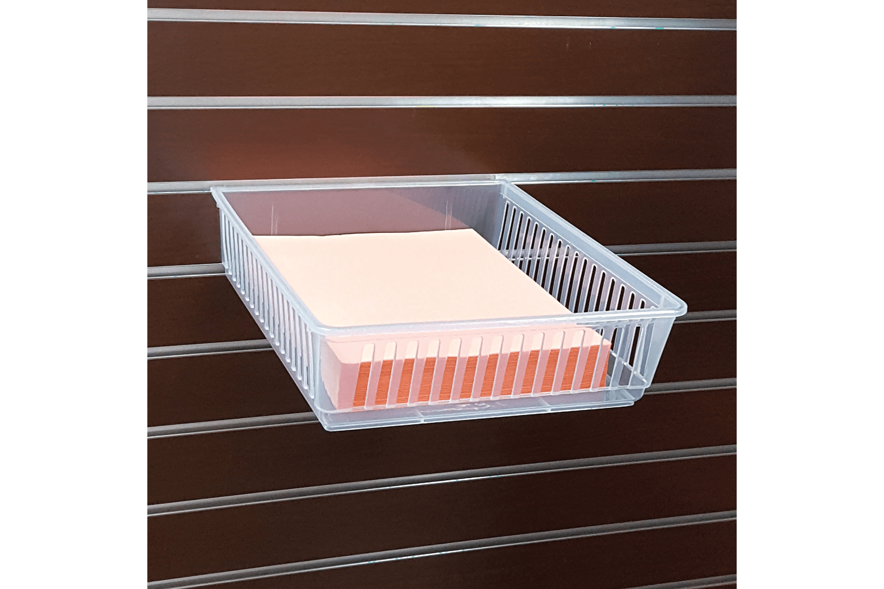 Clear Cratebox on Slatwall