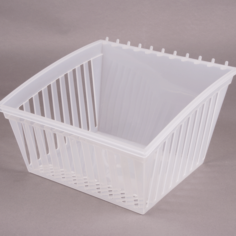 Clear Cratebox Tilt Medium with pegboard