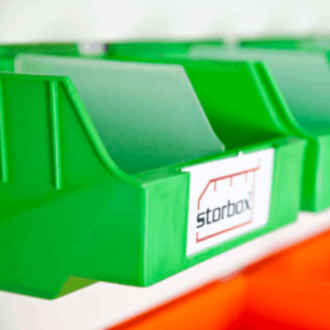 Green Storbox Standard with divider and Storbox label