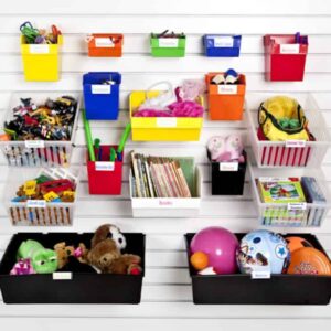 Gallery-3 Storbox and Cratebox bins holding toys and stuffed animals